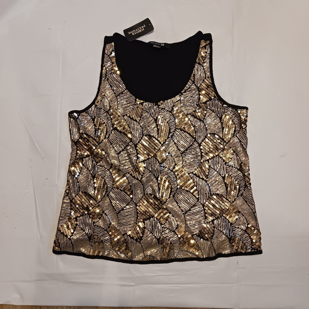 Gold and Black Forever 21 top-Large